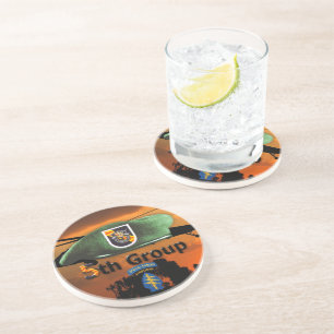 Army 5th SFGA Special Forces Green Berets SFG Vets Coaster