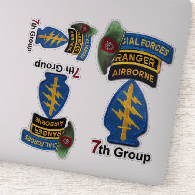 Army 7th Special Forces Group SFG contour stickers (Detail)