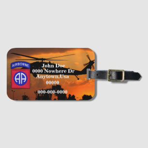 Army 82nd ABN DIV airborne division Veterans Vets Luggage Tag