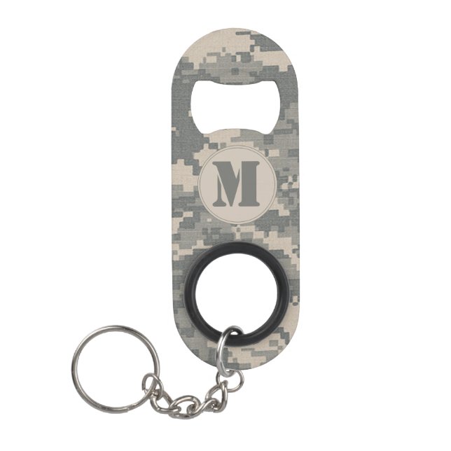 ARMY ACU Camo Mini Bottle Cap Opener Keychain (Front)