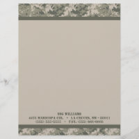 ARMY ACU Camoflauge Digital Letterhead Stationery