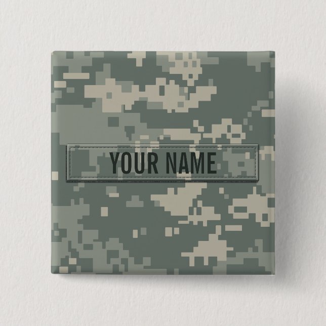 Army ACU Camouflage Customisable 15 Cm Square Badge (Front)