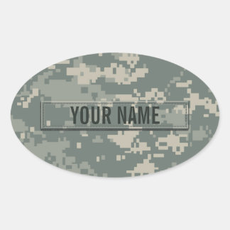 Army ACU Camouflage Customisable Oval Sticker