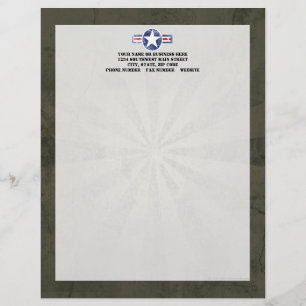 Army Air Corps Vintage Letterhead Template