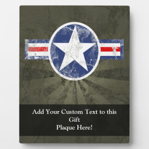 Army Air Corps Vintage Star Patriotic Plaque