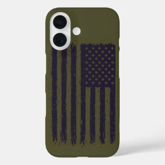 Army America Dark Purple and Green iPhone 16 Case