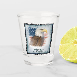 Army American Flag & Eagle Shot Glass