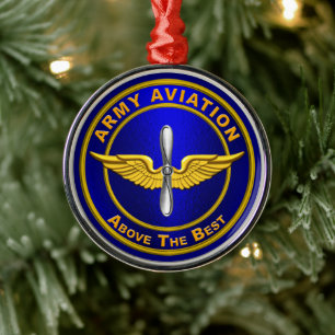 ARMY AVIATION METAL TREE DECORATION