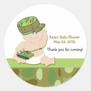 ARMY BABY MILITARY Baby Shower Favour Sticker