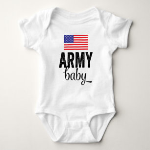 Army Baby with USA Flag Bodysuit