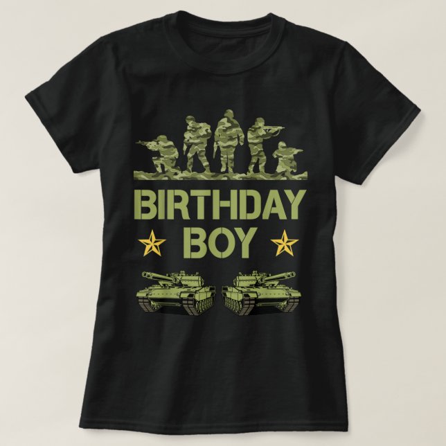 Army Birthday Decorations Military Camo Birthday B T-Shirt (Design Front)