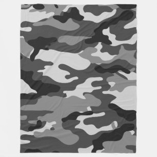 Army black and gray camouflage, grapic design 019. fleece blanket