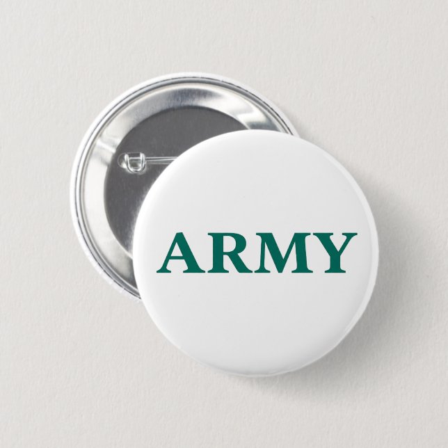 Army Bold Typography Military Style Minimal Text  6 Cm Round Badge (Front & Back)
