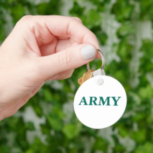 Army Bold Typography Military Style Minimal Text Key Ring