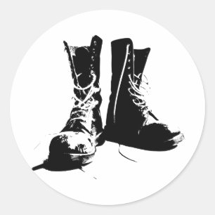 Army Boots Classic Round Sticker
