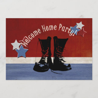 Army Boots Welcome Home Party Military Invitation