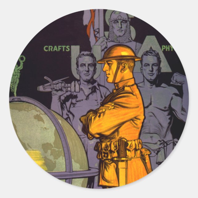 Army Builds MEN Classic Round Sticker (Front)