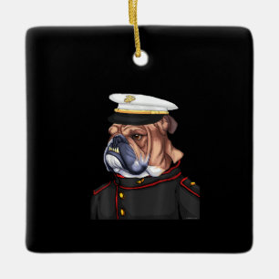 Army Bulldog Military Armed Dog Dad Mum Gift Ceramic Ornament