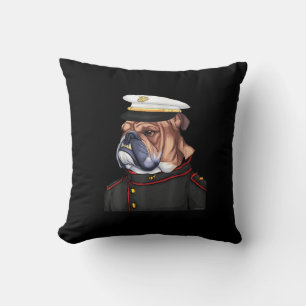 Army Bulldog Military Armed Dog Dad Mum Gift Cushion