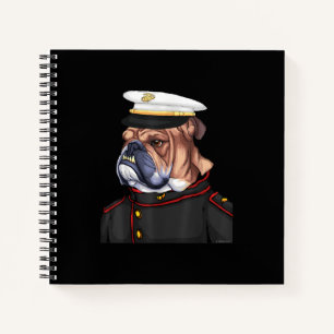 Army Bulldog Military Armed Dog Dad Mum Gift Notebook