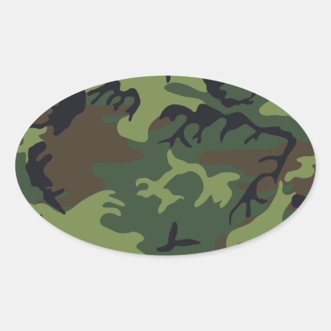 Army Camo Oval Sticker (Front)