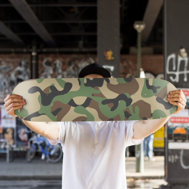 Army Camo Skateboard | Military-Inspired Deck (Army Camo Skateboard Deck)