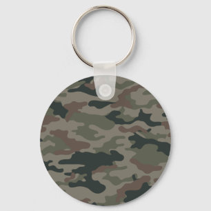 Army Camouflage in Green and Brown Military Key Ring