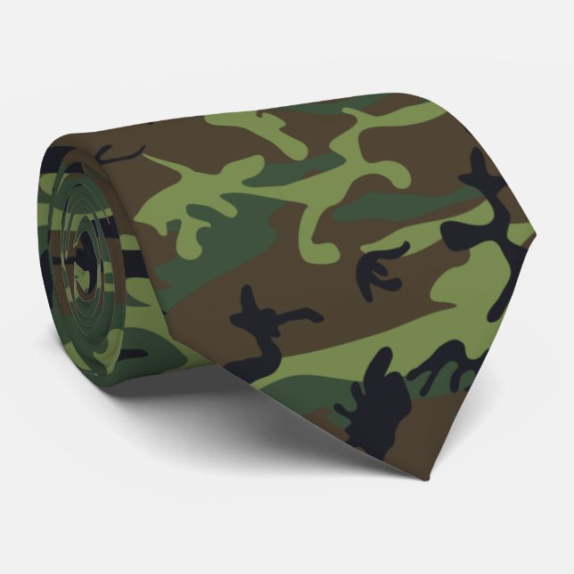Army Camouflage Veteran Neckties Neck Tie (Rolled)