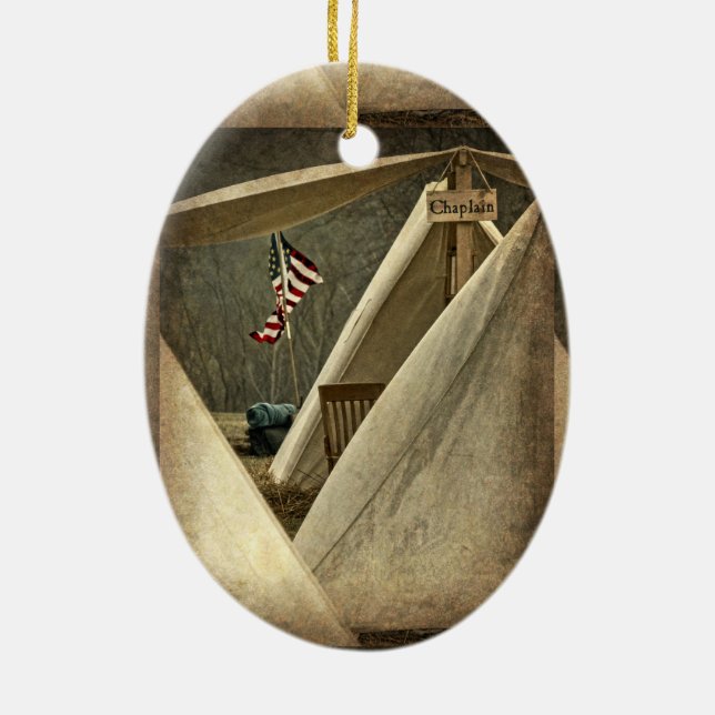 Army Chaplain Ceramic Tree Decoration (Back)