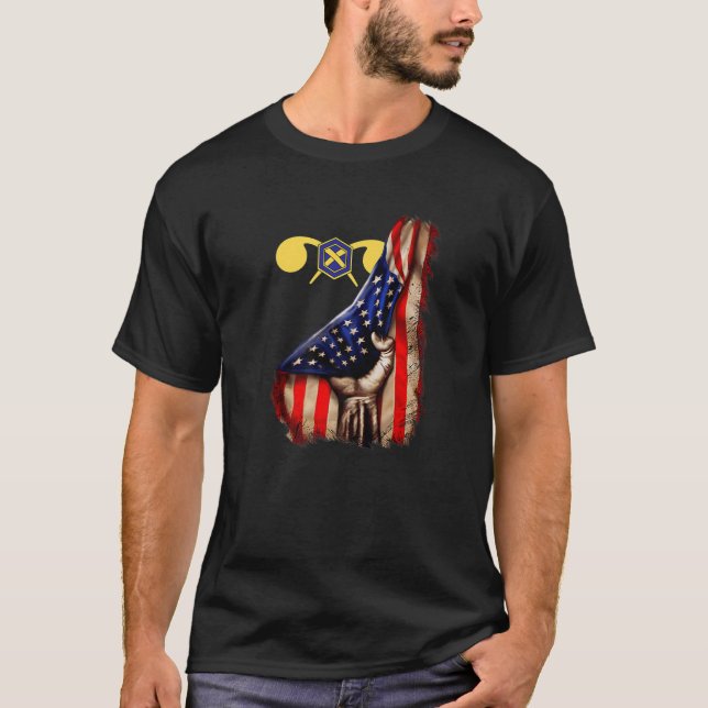 Army Chemical Corps Branch American Flag T-Shirt (Front)