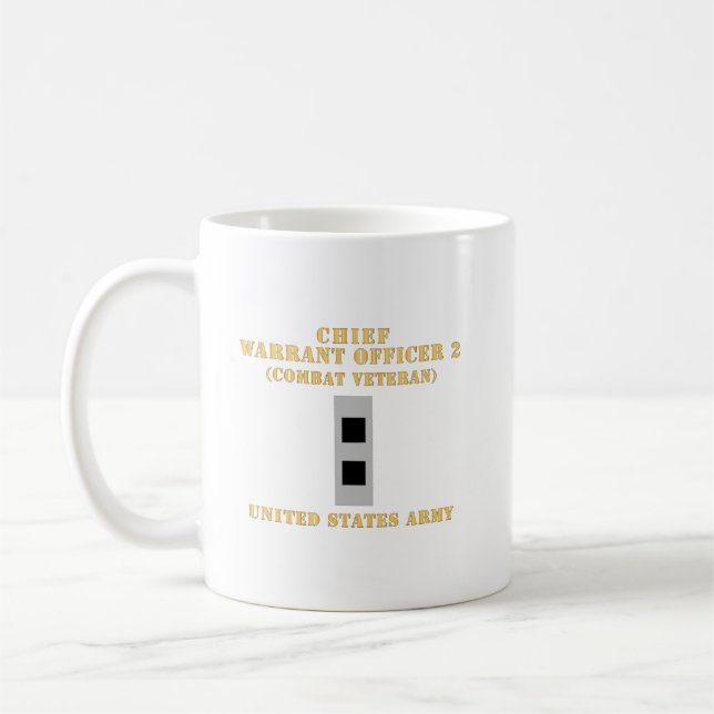 Army - Chief Warrant Officer 2 - CW02 - Flat - Com Coffee Mug (Left)