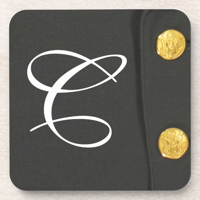ARMY Class A Uniform Dress Monogram Drink Coaster (Front)