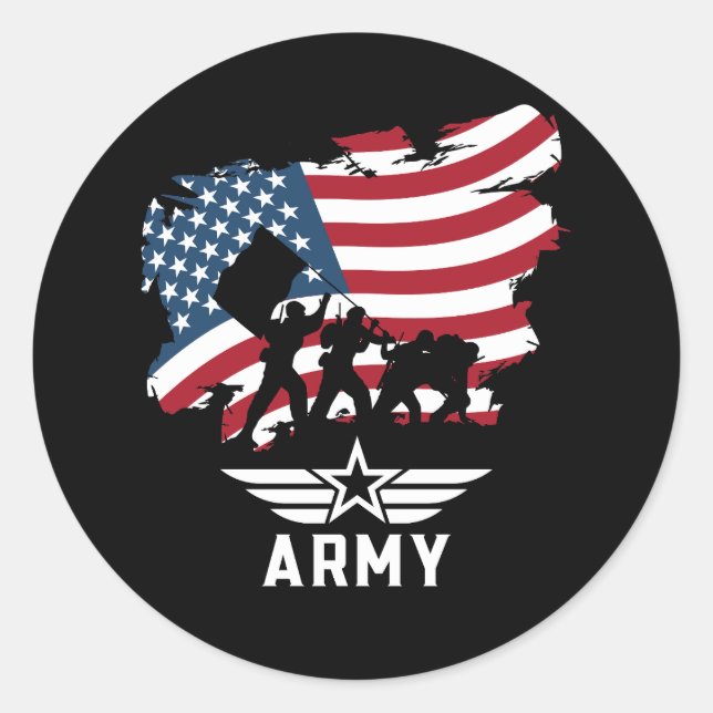 Army Classic Round Sticker (Front)