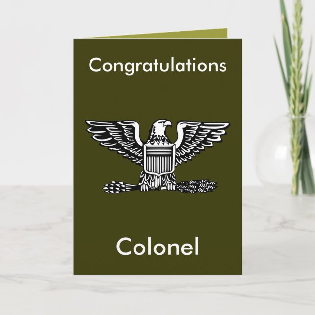 Army Colonel Retirement Card (Front)
