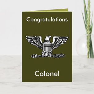 Army Colonel Retirement Card
