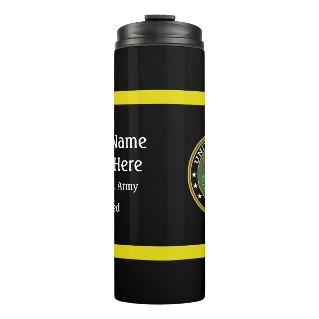 Army colors Plus Army seal - Personalize Thermal Tumbler (Front)