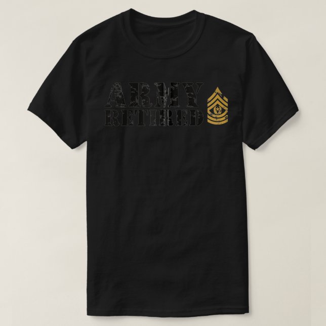 Army Command Sergeant Major (CSM) Retired Zip  T-Shirt (Design Front)