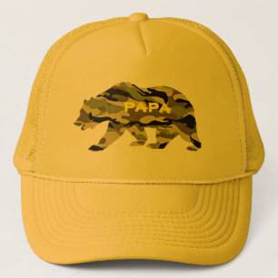 army dad baseball papa bear funny camo trucker hat