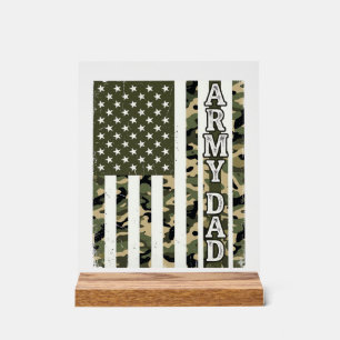 Army Dad Camo American Flag Vintage Shirt Design_1 Acrylic Sign
