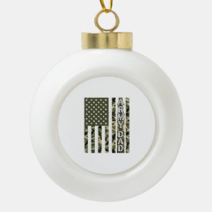 Army Dad Camo American Flag Vintage Shirt Design_1 Ceramic Ball Christmas Ornament