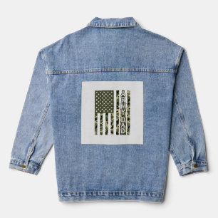 Army Dad Camo American Flag Vintage Shirt Design_1 Denim Jacket