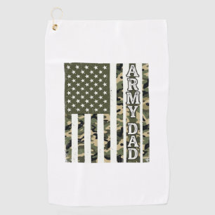 Army Dad Camo American Flag Vintage Shirt Design_1 Golf Towel