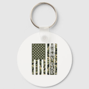 Army Dad Camo American Flag Vintage Shirt Design_1 Key Ring