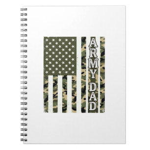 Army Dad Camo American Flag Vintage Shirt Design_1 Notebook