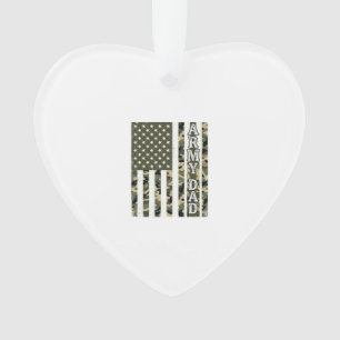 Army Dad Camo American Flag Vintage Shirt Design_1 Ornament