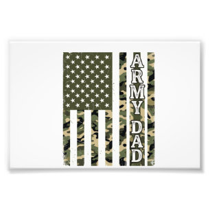 Army Dad Camo American Flag Vintage Shirt Design_1 Photo Print
