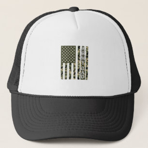 Army Dad Camo American Flag Vintage Shirt Design_1 Trucker Hat