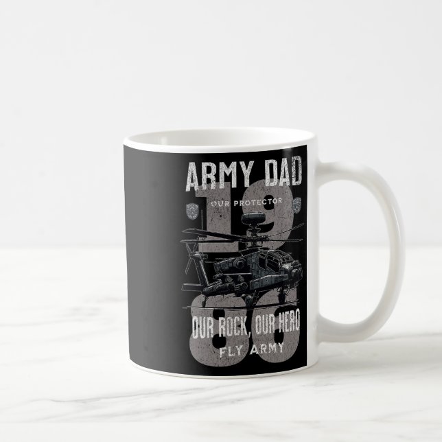 Army Dad Father Military Fathers Day Apache Helico Coffee Mug (Right)
