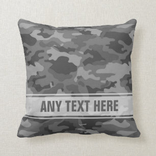 Army Dark Grey Camo Camouflage #3 Pillow