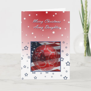 Army Daughter Merry Christmas Holiday Card
